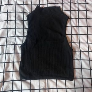 Zara semi-cropped mock turtleneck top deep cut sleeves size M/L runs very small